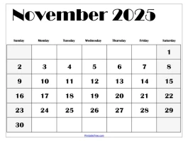 November 2025 Calendar: What's the Point?